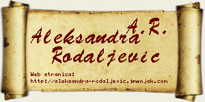 Aleksandra Rodaljević vizit kartica